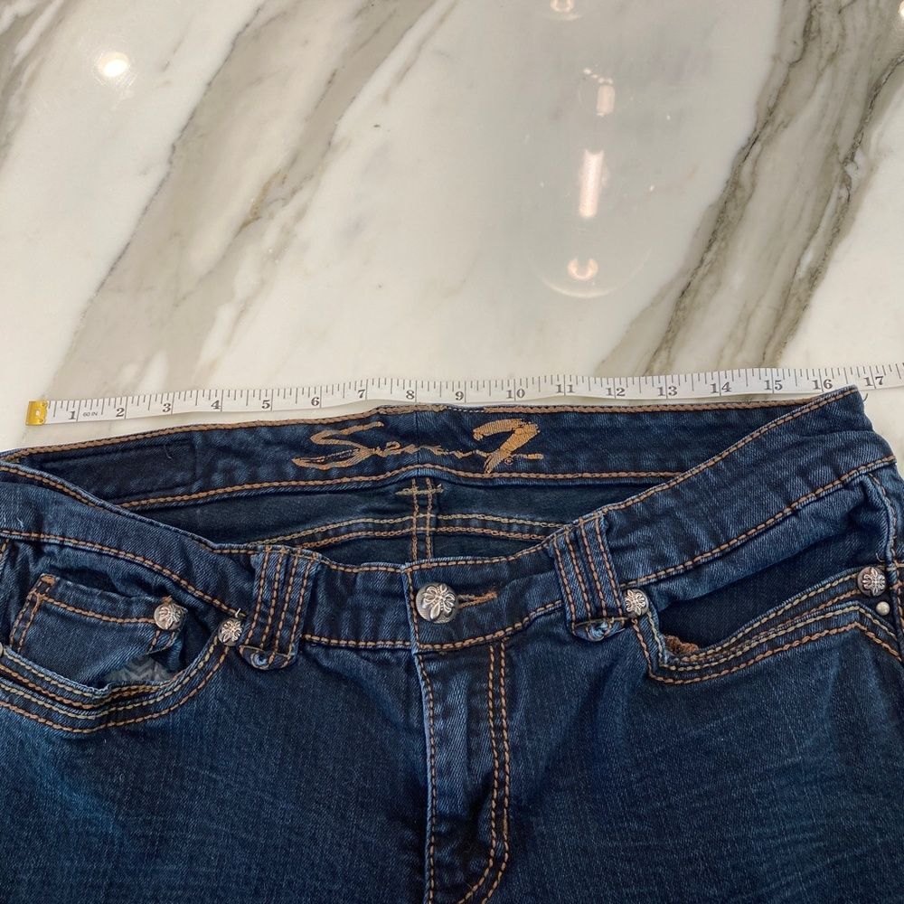 SEVEN 7 Women's Size 12 Denim Dark Blue Wash Bootcut Jeans Southwestern Style - Picture 5 of 12
